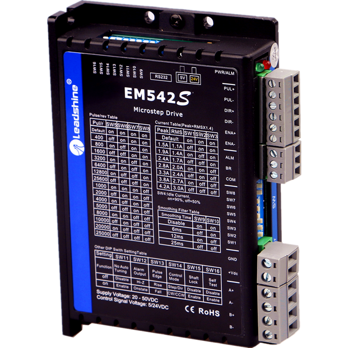 EM542S - driver pro 2-fázové krokové motory, 50V, 4.2A